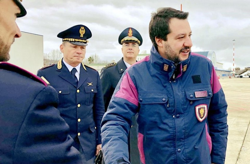 Il Ministro dell'Interno Matteo Salvini e' in Abruzzo per le regionali del 10 febbraio